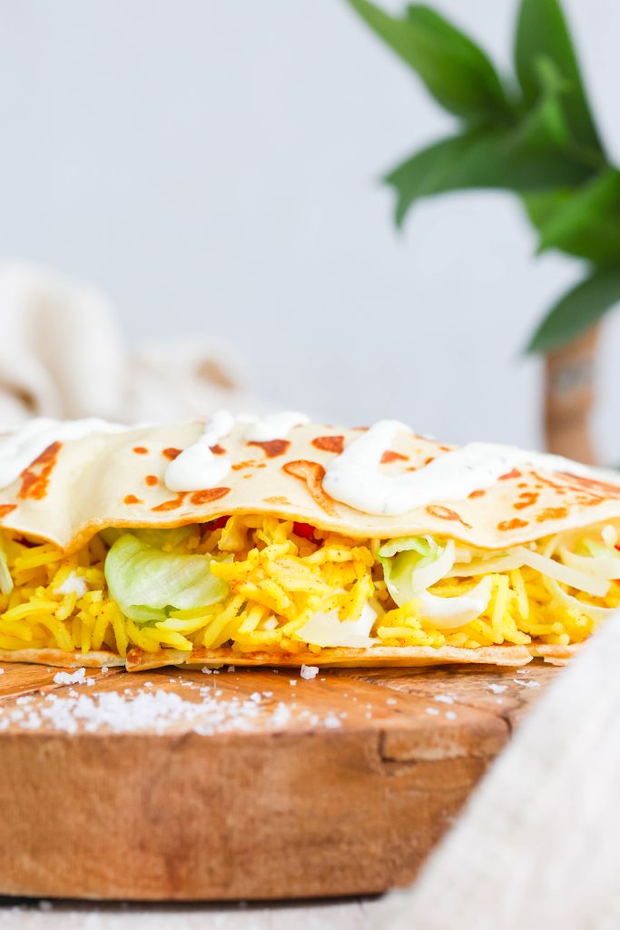 Crépes með hrísgrjónafyllingu