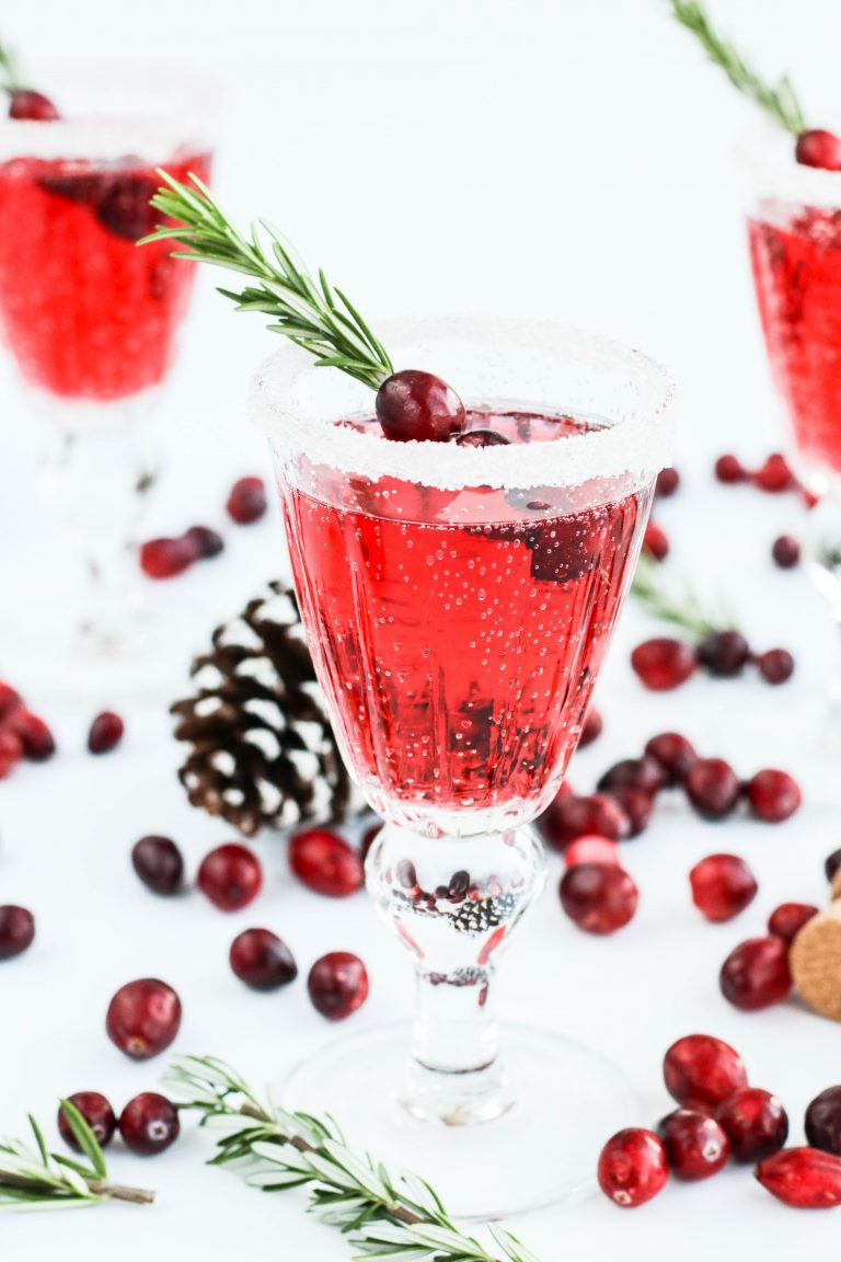 mímósa; jólamímósa; cranberry and prosecco