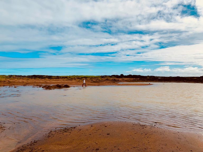 Dagsferð með fjölskylduna í Raufarhólshelli, kajak á Stokkseyri, fjöruferð og heimsókn í Öndverðarnes í golf og mat með ömmu og afa