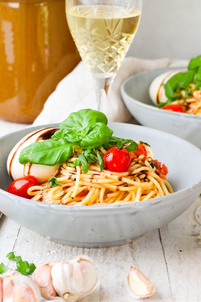 Spaghetti með burrata