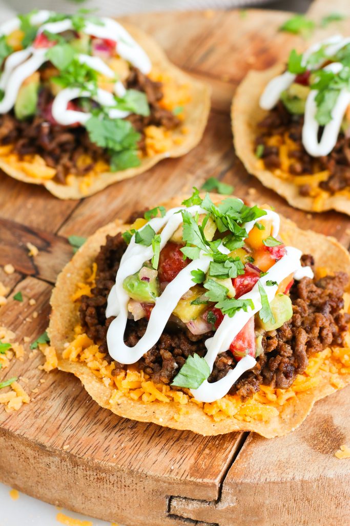 Tostadas með hakki