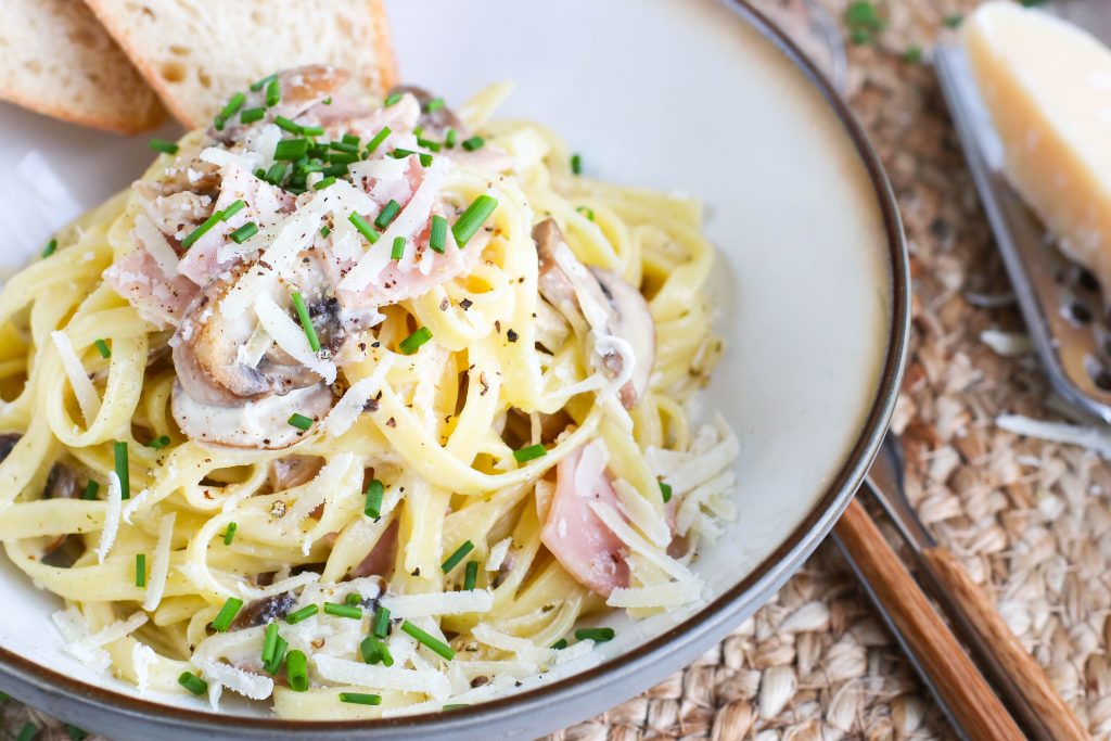 pasta með skinku