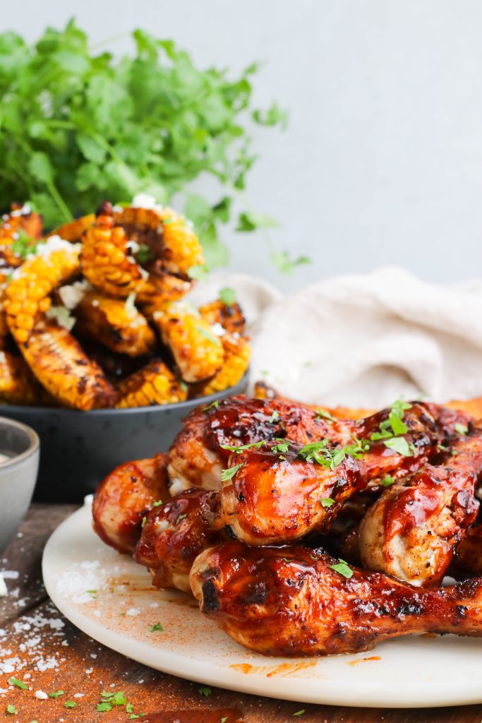 BBQ kjúklingaleggir og maísrif