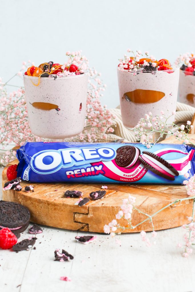 oreo með hindberjum og vanillu