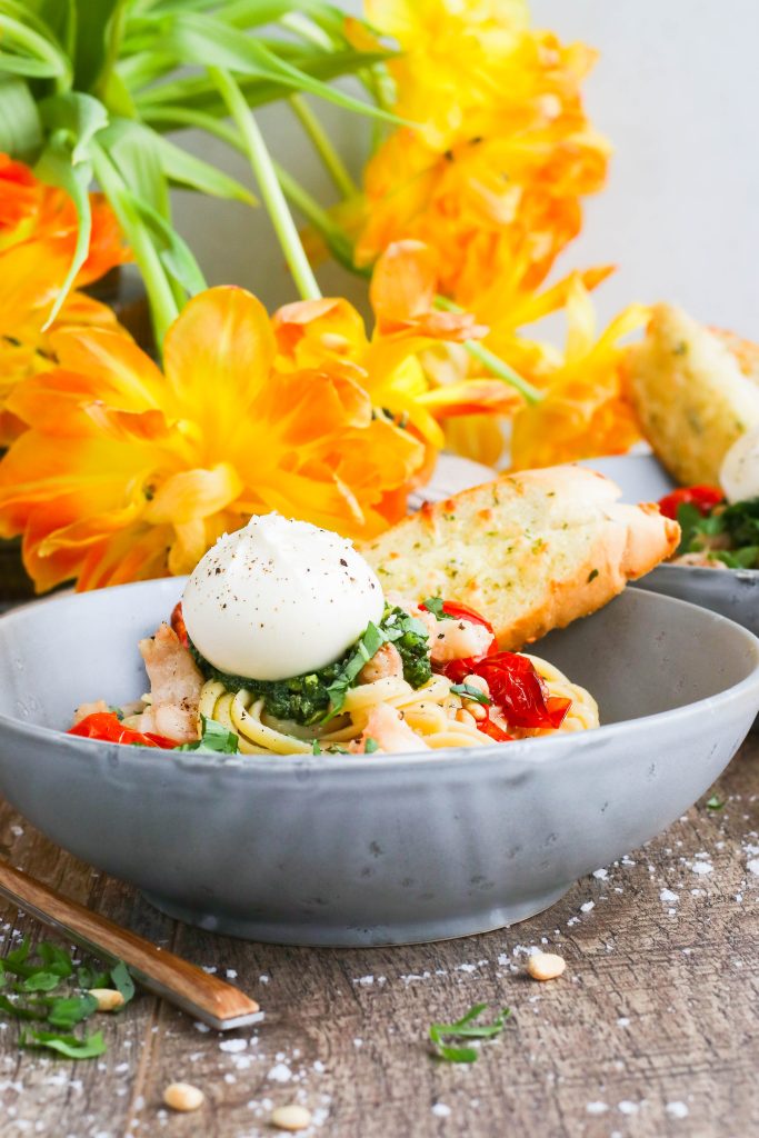 burrata ostur í pasta