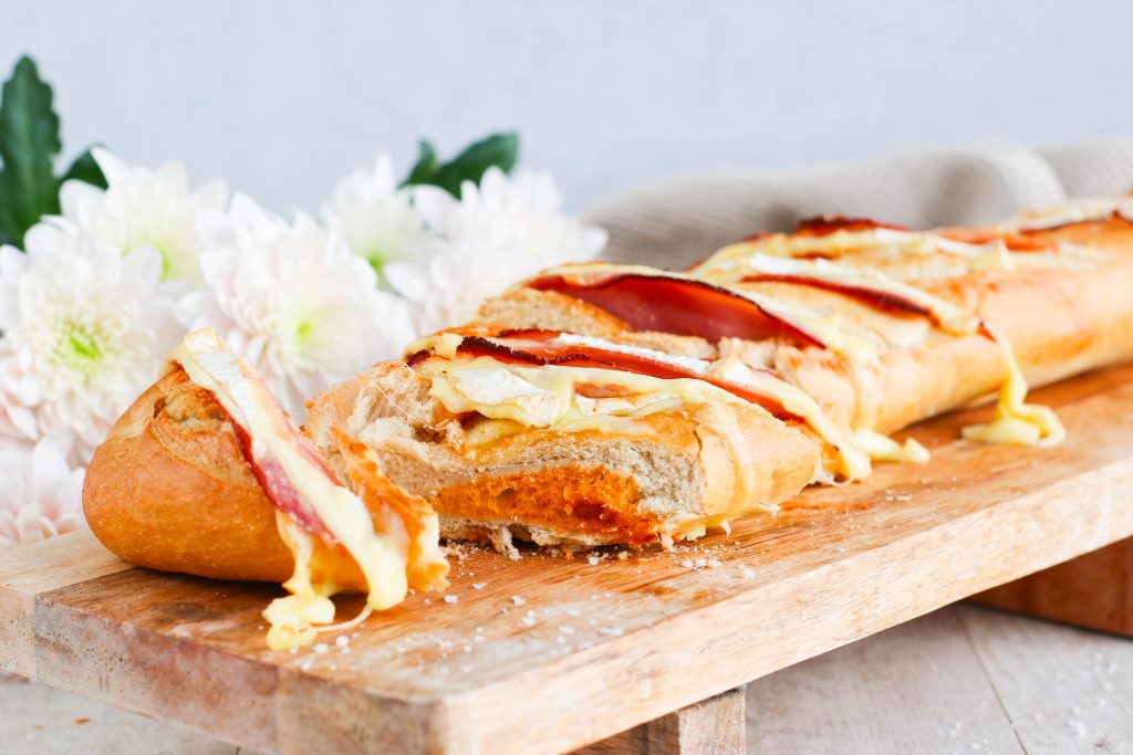 baguette með pestó